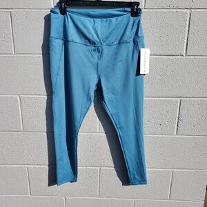 Danskin Women Bonded Capri High Rise Contour Leggings Smoke Blue XL New